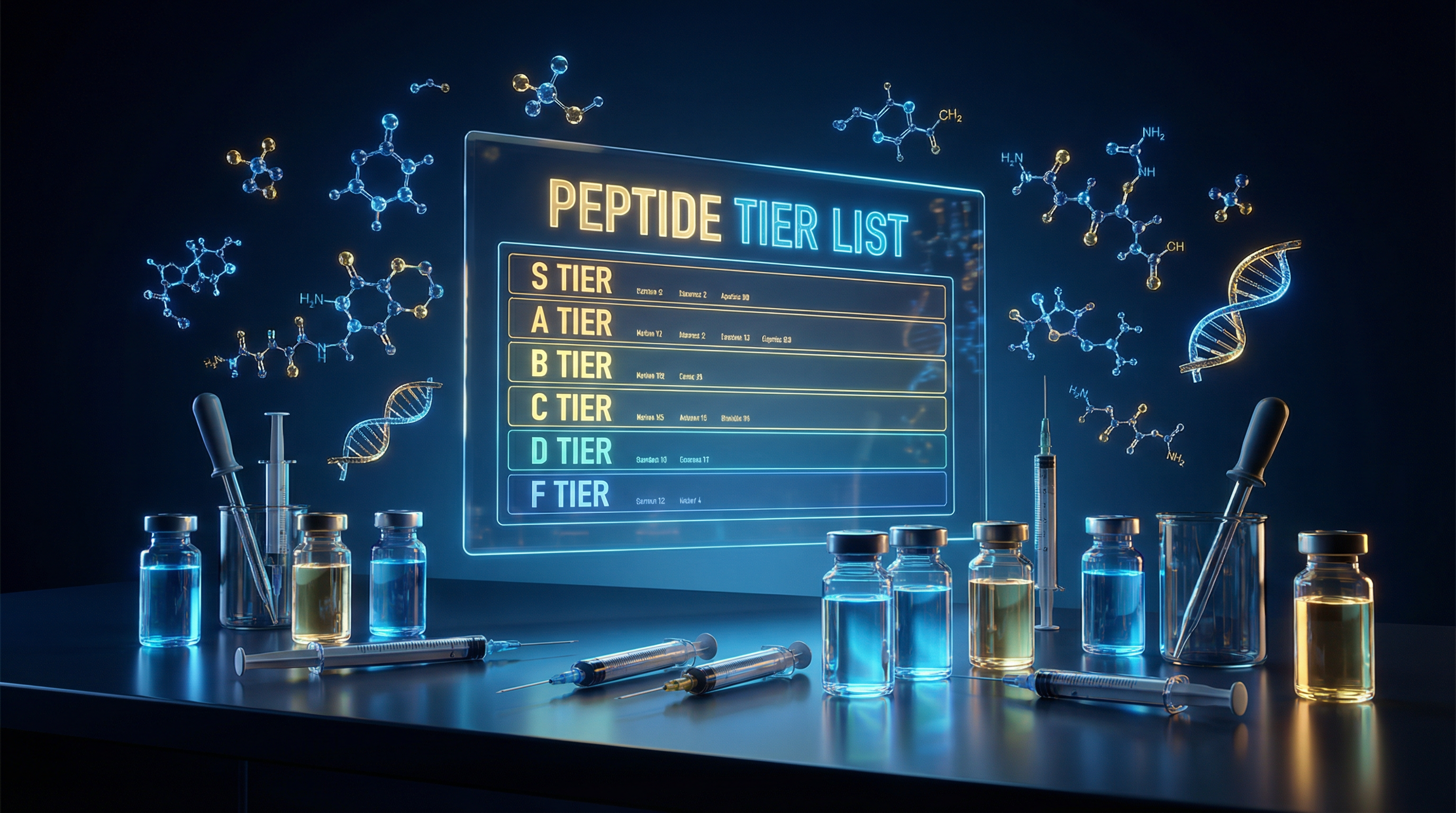 Peptide tier list 2026 - S to F ranked