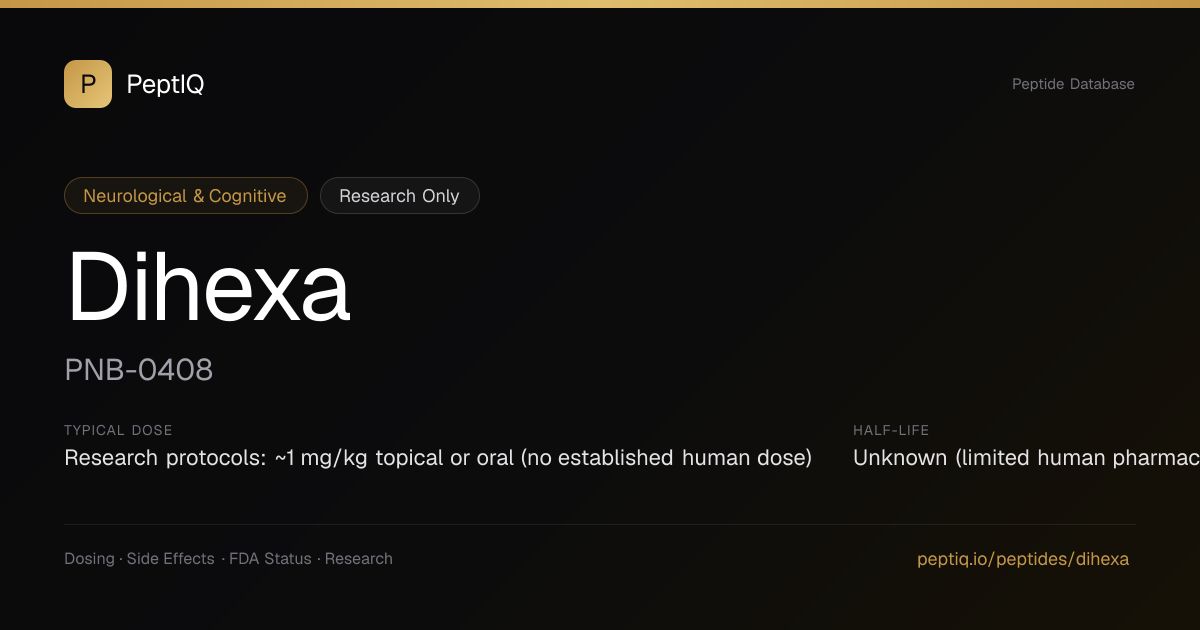 dihexa pnb-0408 (PNB-0408) | Angiotensin IV analogue | CAS NO.:1401708-83-5 dihexa neuroplasticity What if research