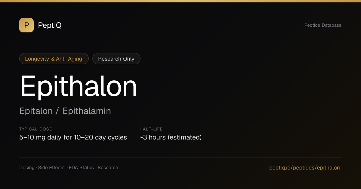epithalon 10mg benefits Epithalon (Epitalon / Epithalamin) — Dosing, Side Effects, FDA Status &  Research | PeptIQ