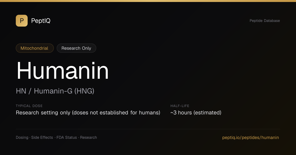 Humanin (HN / Humanin-G (HNG)) — Dosing, Side Effects, FDA Status & Research | PeptIQ